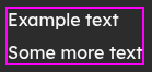 Some text with a pink border