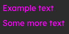 Some pink text