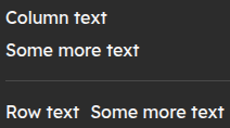 Two sets of text with different direction