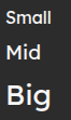 Some text in three sizes
