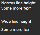 Two sets of text with different line height